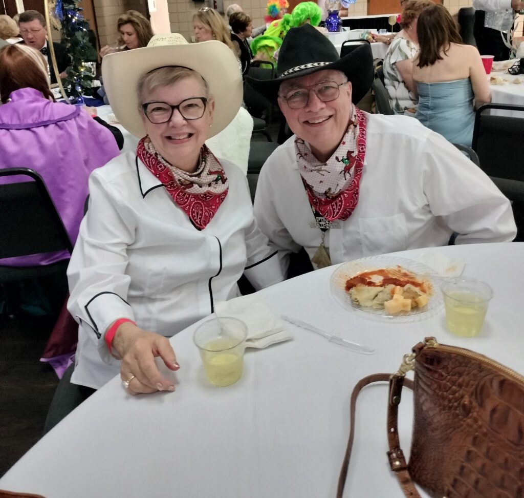 two people smiling